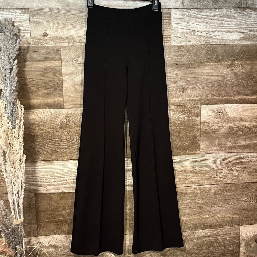 La Banga black high waisted pull on pants with front seam - S